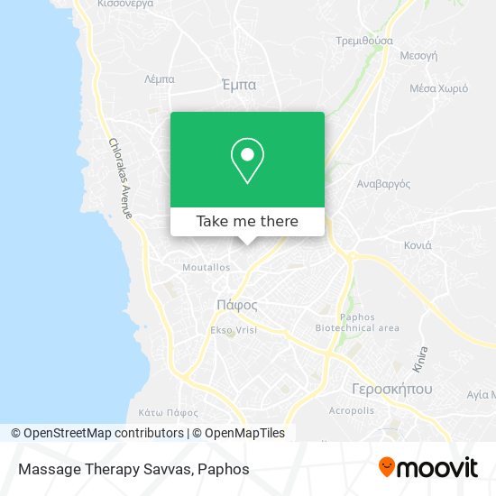 Massage Therapy Savvas map