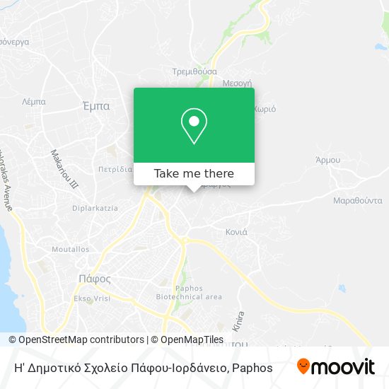 Η' Δημοτικό Σχολείο Πάφου-Ιορδάνειο map