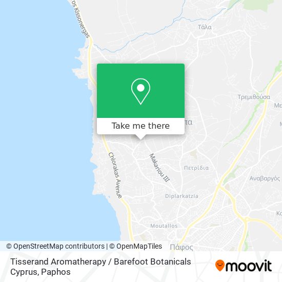 Tisserand Aromatherapy / Barefoot Botanicals Cyprus map