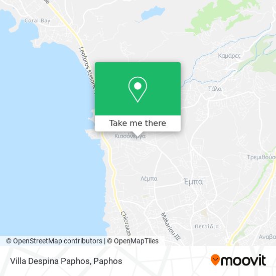 Villa Despina Paphos map