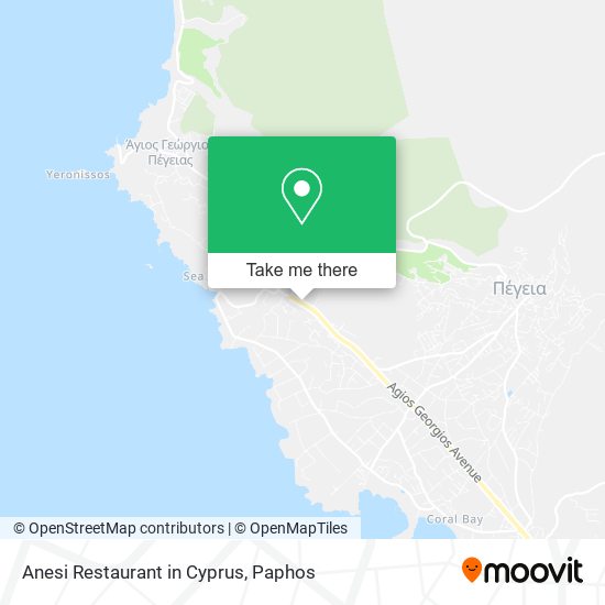 Anesi Restaurant in Cyprus map