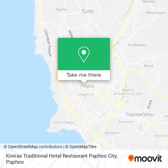 Kiniras Traditional Hotel Restaurant Paphos City map