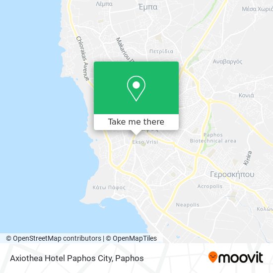 Axiothea Hotel Paphos City map