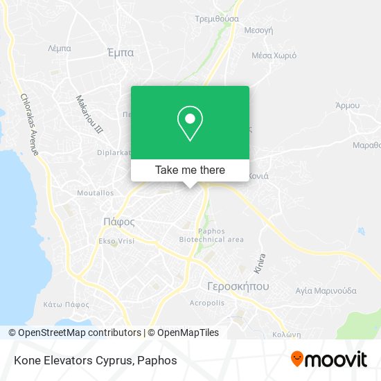 Kone Elevators Cyprus map