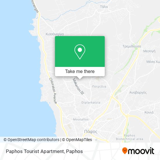 Paphos Tourist Apartment map