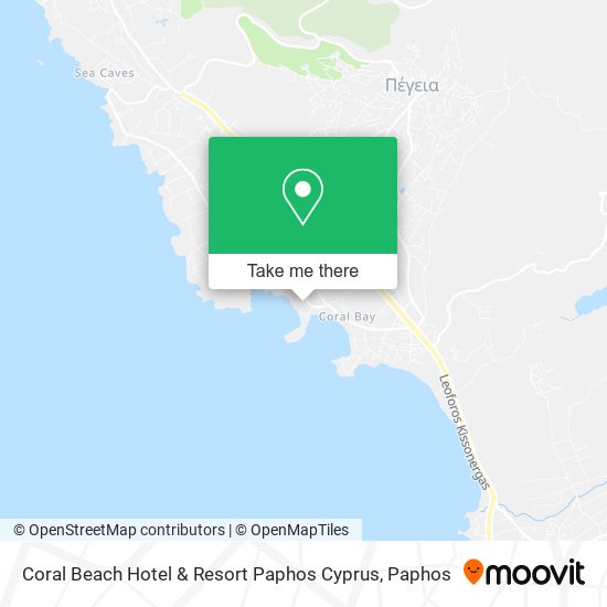 Coral Beach Hotel & Resort Paphos Cyprus map