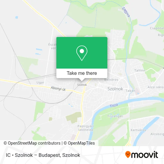 IC • Szolnok – Budapest map
