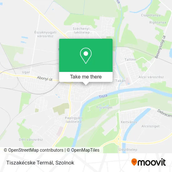 Tiszakécske Termál map
