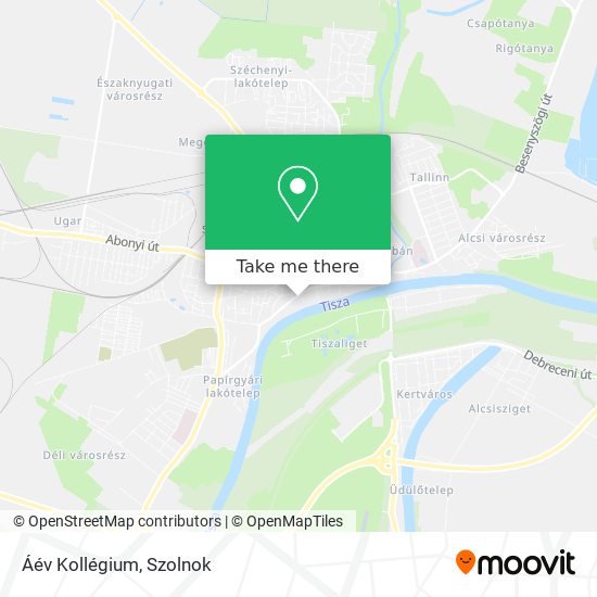 Áév Kollégium map