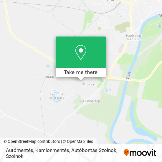 Autómentés, Kamionmentés, Autóbontás Szolnok map