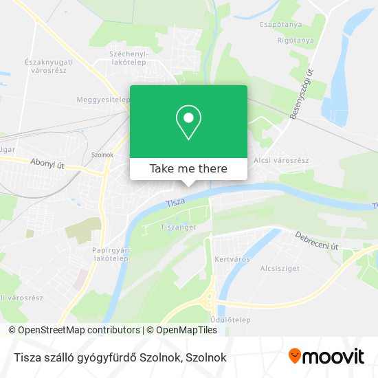 Tisza szálló gyógyfürdő Szolnok map