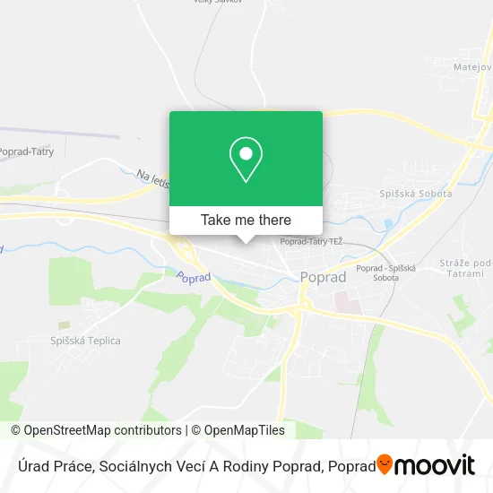 Úrad Práce, Sociálnych Vecí A Rodiny Poprad map