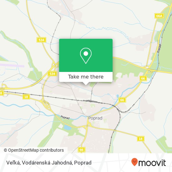 Veľká, Vodárenská Jahodná map