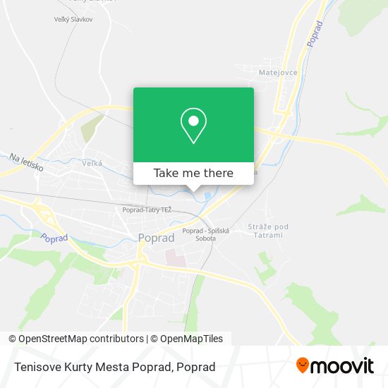 Tenisove Kurty Mesta Poprad map