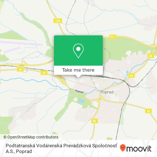 Podtatranská Vodárenská Prevádzková Spoločnosť A.S. map