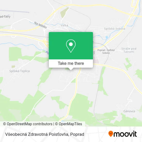 Všeobecná Zdravotná Poisťovňa map
