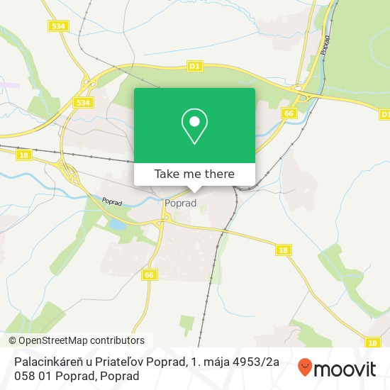 Palacinkáreň u Priateľov Poprad, 1. mája 4953 / 2a 058 01 Poprad map