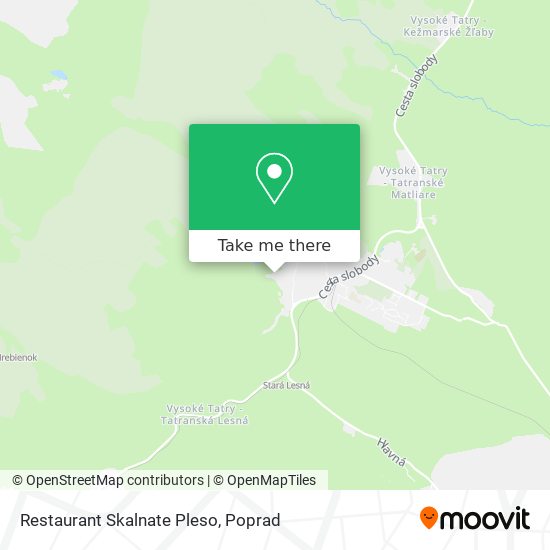 Restaurant Skalnate Pleso map