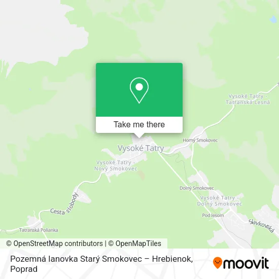 Pozemná lanovka Starý Smokovec – Hrebienok map