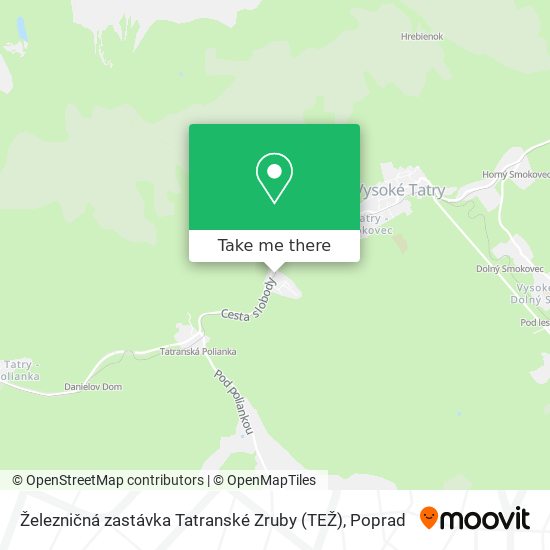 Železničná zastávka Tatranské Zruby (TEŽ) map