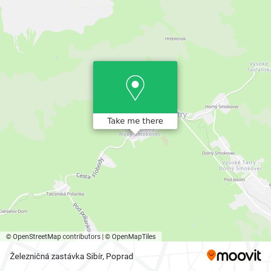 Železničná zastávka Sibír map