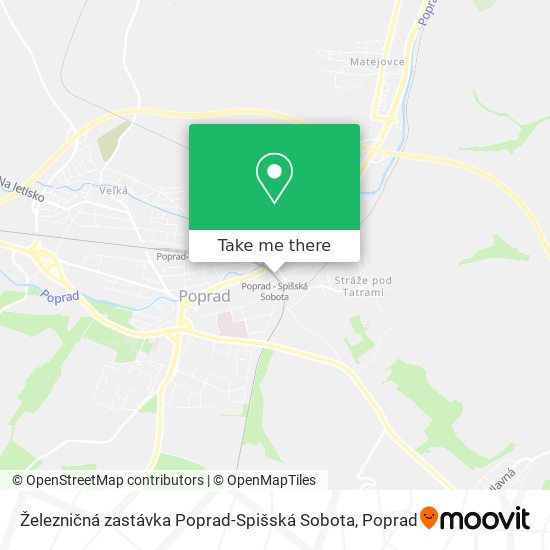 Železničná zastávka Poprad-Spišská Sobota map