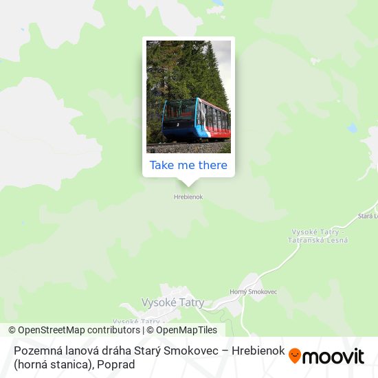 Pozemná lanová dráha Starý Smokovec – Hrebienok (horná stanica) map