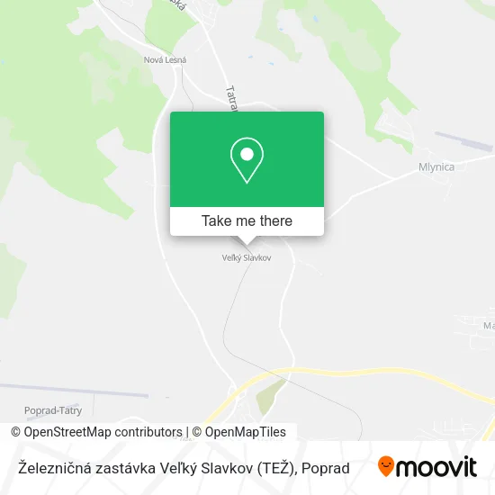 Železničná zastávka Veľký Slavkov (TEŽ) map