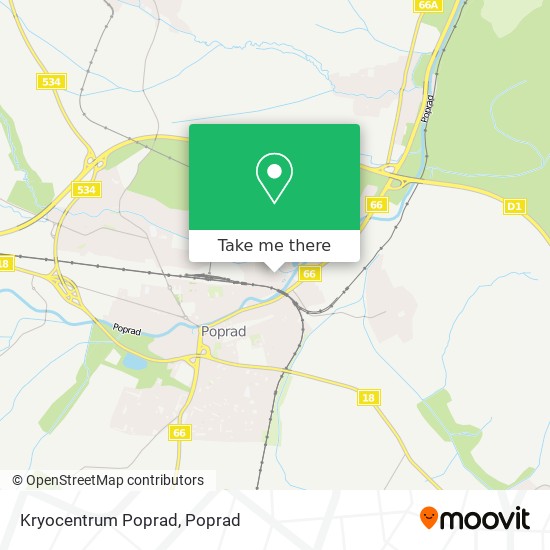 Kryocentrum Poprad map