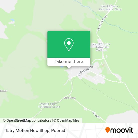 Tatry Motion New Shop map