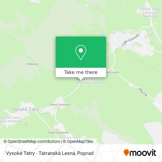 Vysoké Tatry - Tatranská Lesná map