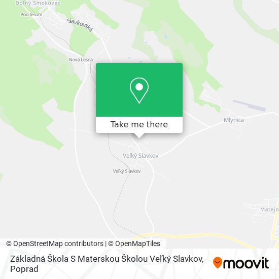 Základná Škola S Materskou Školou Veľký Slavkov map