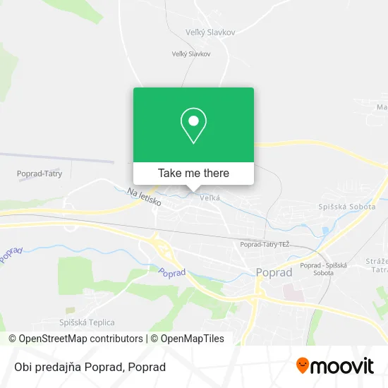 Obi predajňa Poprad map
