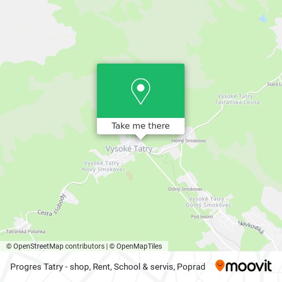 Progres Tatry - shop, Rent, School & servis map