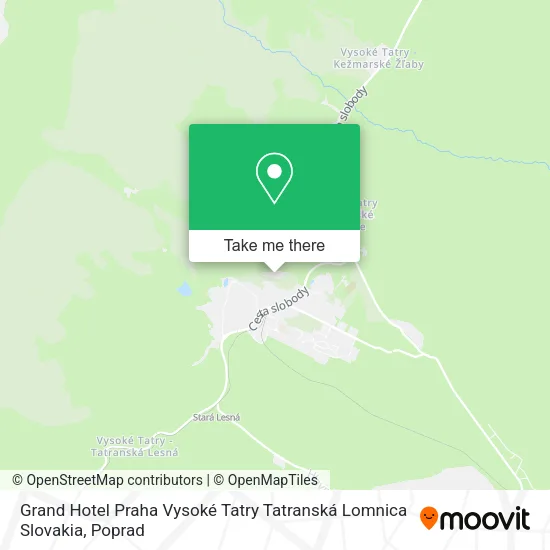 Grand Hotel Praha Vysoké Tatry Tatranská Lomnica Slovakia map