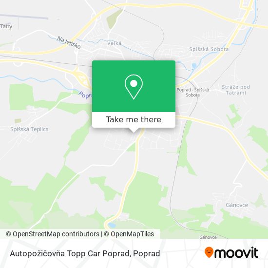 Autopožičovňa Topp Car Poprad map