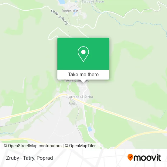 Zruby - Tatry map