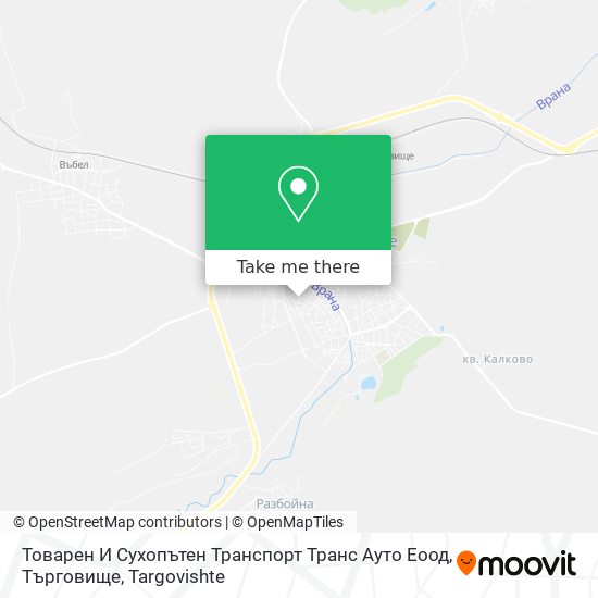 Карта Товарен И Сухопътен Транспорт Транс Ауто Еоод, Търговище