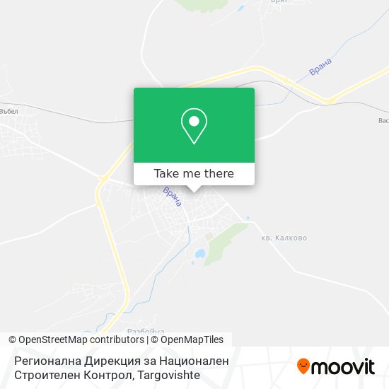 Карта Регионална Дирекция за Национален Строителен Контрол