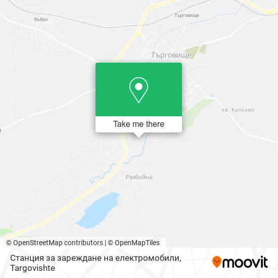 Карта Станция за зареждане на електромобили