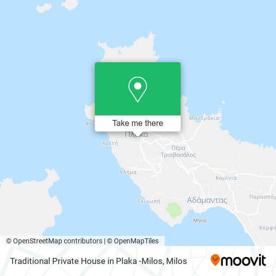 Traditional Private House in Plaka -Milos map