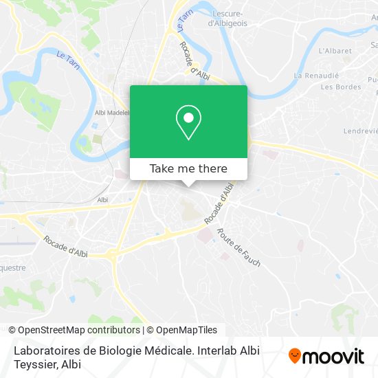 Laboratoires de Biologie Médicale. Interlab Albi Teyssier map