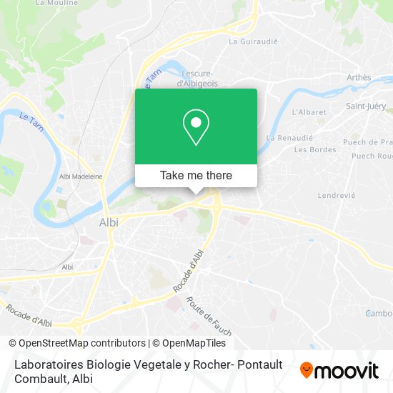 Mapa Laboratoires Biologie Vegetale y Rocher- Pontault Combault