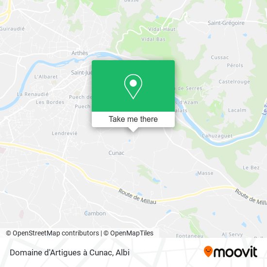 Domaine d'Artigues à Cunac map