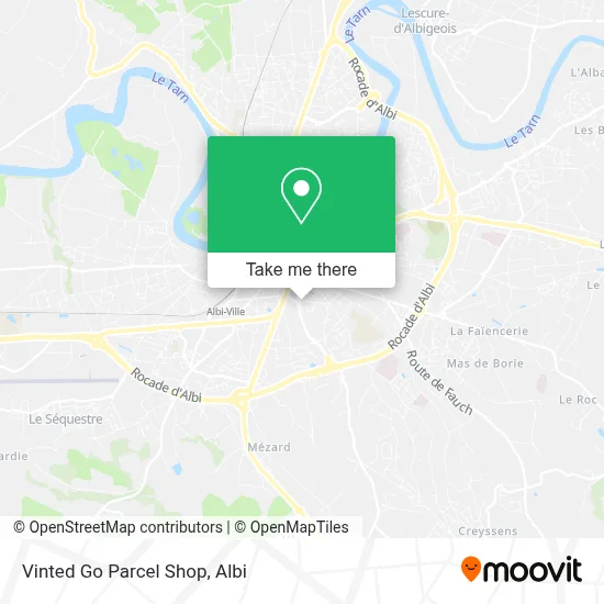Vinted Go Parcel Shop map