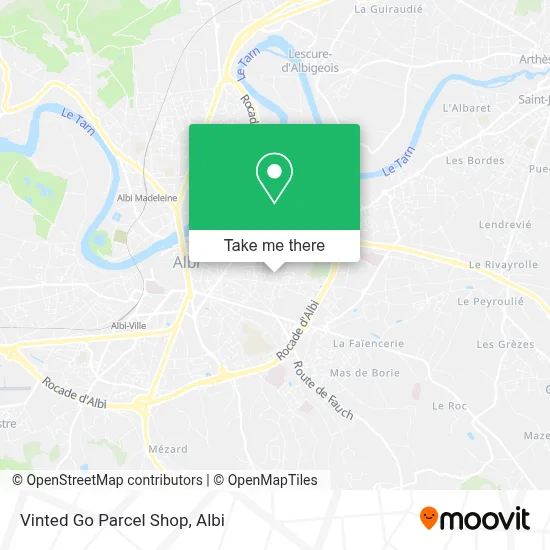 Vinted Go Parcel Shop map