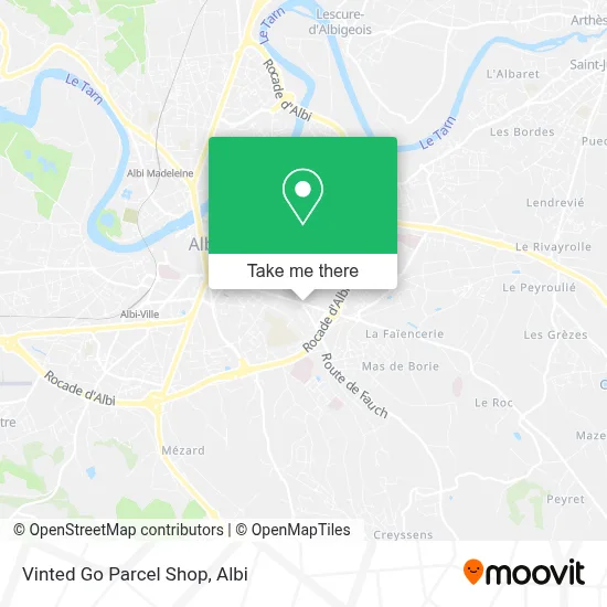 Vinted Go Parcel Shop map