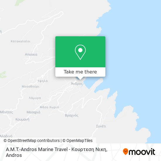 A.M.T.-Andros Marine Travel - Κουρτεση Νικη map
