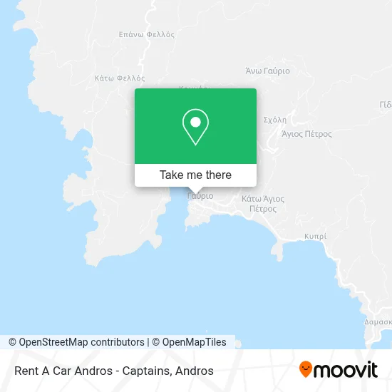 Rent A Car Andros - Captains map