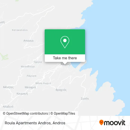 Roula Apartments Andros map